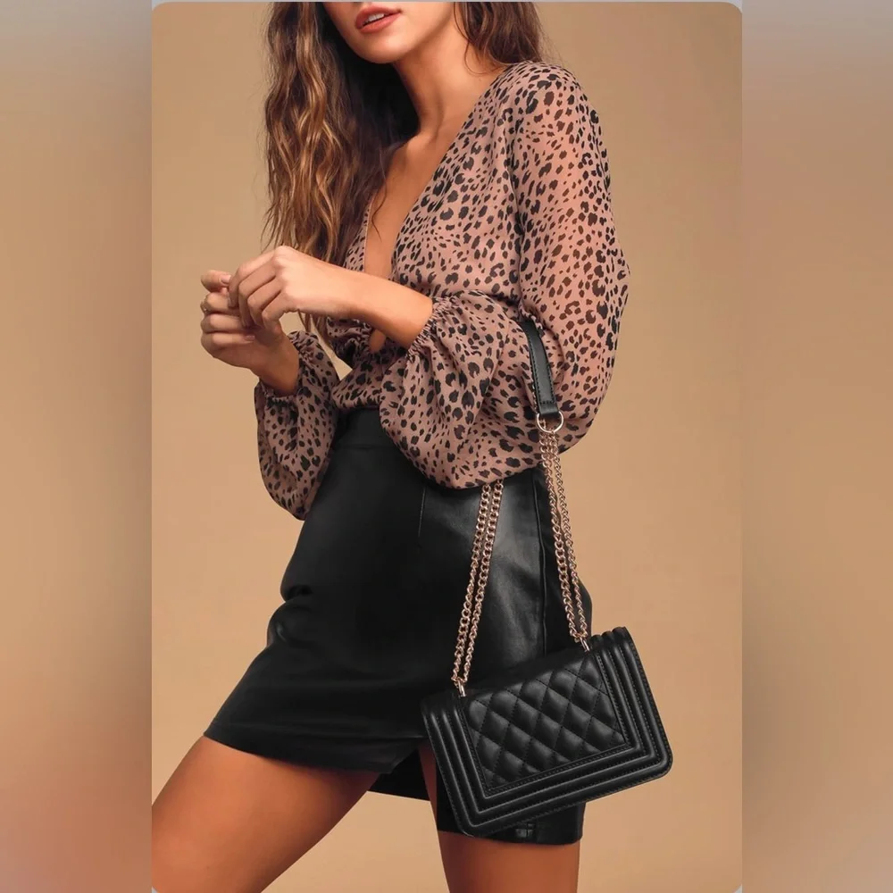 Lulus Having A Moment Taupe Leopard Print Balloon
Sleeve Top - Picture 2 of 9